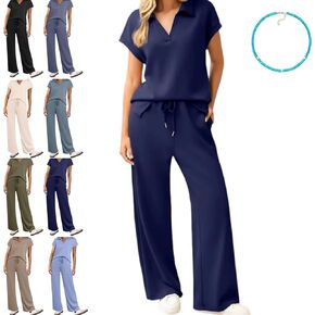 Womens 2 Piece Summer Outfit-Breathable & Wrinkle Resistant Sweatsuits Sets, Travel Outfits for Women 2 Piece Sets