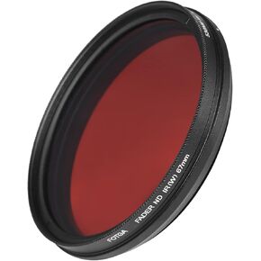 62mm Adjustable Infrared Filter IR Pass X-Ray Lens Filter Variable from 530nm to 750nm Compatible with Canon Nikon Sony DSLR Camera