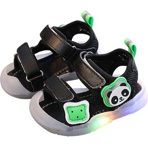 Toddler Infant Light Up Sandals Open Toe Lightweight Breathable Anti Slip Flashing Sport Shoes Summer Beach Play