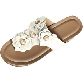 Womens Platform Flip Flops With Arch Support Thong Wedge Sandals Floral Soft Cushion Shoes Summer Beach Walking Slip On