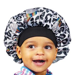 Red by Kiss Toddler Satin Bonnet Sleep Cap for Toddlers, Soft, Stretchy, and Safe, Protects Fragile Hair from Frizz & Breakage, Friction Bald Spots (Pink Unicorn, 18M-4T)