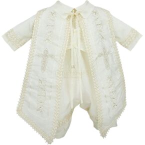 Boys Christening 3 Piece Romper Set #67