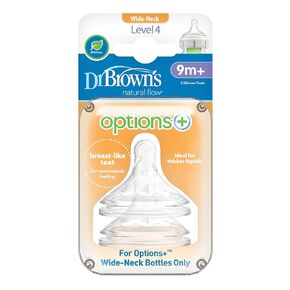 Dr. Brown's Original Wide-Neck Nipple, Level 4 (9m+), 2-Pack