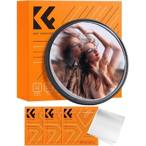 K&F Concept 82mm Bilateral Blur Ghost Motion Filter Super Speed Effects for Camera Lens Clear Optical Glass with Cleaning Cloth