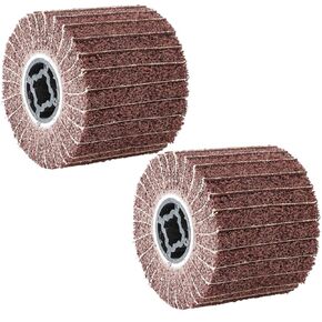2-Inch Drum Sander, Multi-Layer Abrasive Nylon Brush Wheels, 2-Pack Sandpaper Accessories for Grinding & Polishing Metal Surfaces