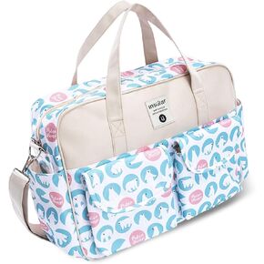 Large Capacity Diaper Bag Tote,Waterproof Nappy Changing Bag Satchel Messenger Bag Portable Travel Mommy Bag