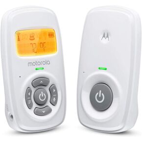 Motorola MBP24 Audio Baby Monitor with Room Temperature Display, High Sensitivity Microphone and Two-Way Talk, White (Renewed)