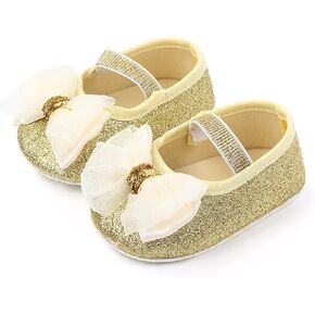 Infant Baby Girls Soft Sole Bowknot Princess Wedding Dress Mary Jane Flats Prewalker Newborn Light Baby Sneaker Shoes