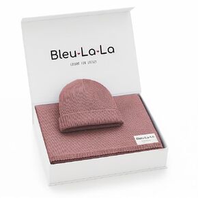 Luxe Collection 100% Organic Luxury Knit Baby Blanket + Hat Set (Blush Pink) in Kuwait