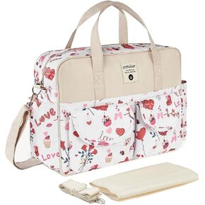Large Capacity Multifunctional Diaper Bag Tote,Light Travel Nappy Changing Bag Messenger Mummy Bag with Changing Mat