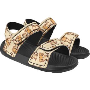 Boys' Fashion Sandals with Cool Print, Non-slip, Hook and Loop Design, for Beach, Park, Water Activities