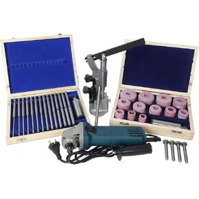 Valve Seat Re Storation Grinder Complete Kit Sioux Style Includes HSG Grinder 220 v 50 Hz, 2x Stone Holder Sioux, Grinding Wheels Set 36 Pcs, 12 Pcs PILOTS, 4x Diamond Dresser, Stone Dresser