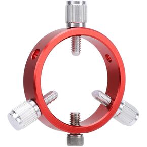 6 Hole 50mm Guide Scope Ring with Protective Caps, Aluminum Alloy Astronomy Telescope Mounting Bracket, Red, Easy to Carry, Suitable for 30-50mm Telescopes, M6 Screw Support