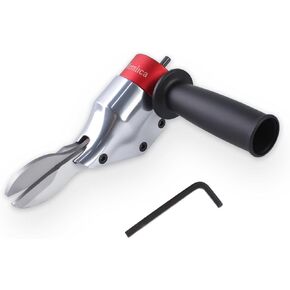 Professional Sheet Metal Cutter Drill Attachment, Heavy Duty Metal Shear Attachment with 360° Pivoting Handle, Power Tool Accessory for Curved & Straight Cutting on Steel, Aluminum & Iron- R