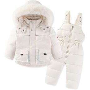 Baby Girls Boys Winter Sweater Suit Thick Warm Hooded Solid Zipper Down Coat Down Paraks Kids Suit Jackets for