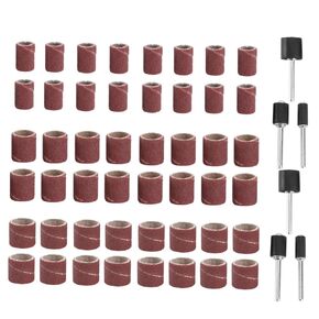 DOITOOL 66pcs Sanding Drum Bands Set Sanding Bands Mandrels for Rotary Tools for Carving Etching Grinding Preparation and Ceramics