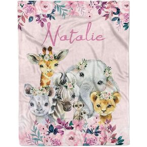 Personalized Woodland Baby Blanket with Name Custom Name Blanket for Boy Newborn Expect Mom Customized Gifts for Baby Shower Birthday Christmas