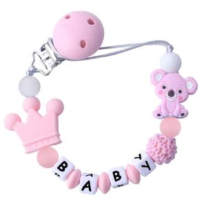 Personalized Koala Pacifier Clip with Name Custom Baby Pacifier Clip Binky Clips for Baby Birthday Christmas Gift (Koala)