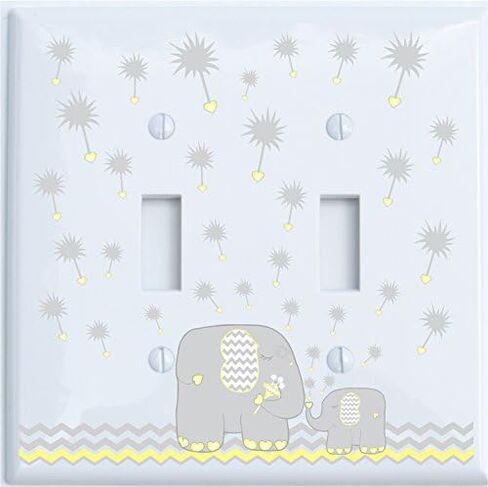 Pink Dandelion Elephant Single Toggle Light Switch Plates Covers Elephant Nursery Wall Decor (Pink Parent Single Toggle) in Saudi Arabia