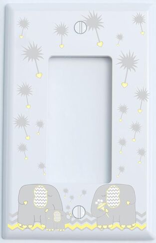Pink Dandelion Elephant Single Toggle Light Switch Plates Covers Elephant Nursery Wall Decor (Pink Parent Single Toggle) in Saudi Arabia