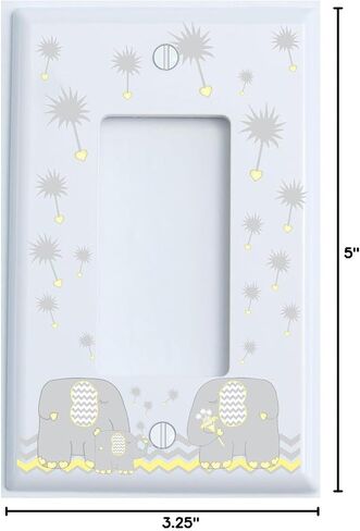Pink Dandelion Elephant Single Toggle Light Switch Plates Covers Elephant Nursery Wall Decor (Pink Parent Single Toggle) in Saudi Arabia