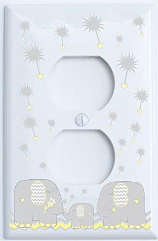 Pink Dandelion Elephant Single Toggle Light Switch Plates Covers Elephant Nursery Wall Decor (Pink Parent Single Toggle) in Saudi Arabia