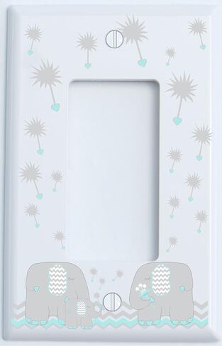 Pink Dandelion Elephant Single Toggle Light Switch Plates Covers Elephant Nursery Wall Decor (Pink Parent Single Toggle) in Saudi Arabia
