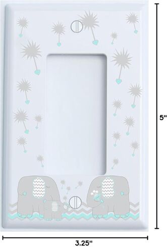 Pink Dandelion Elephant Single Toggle Light Switch Plates Covers Elephant Nursery Wall Decor (Pink Parent Single Toggle) in Saudi Arabia