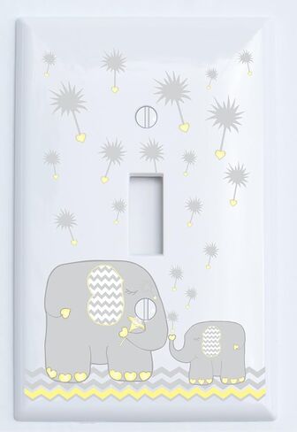 Pink Dandelion Elephant Single Toggle Light Switch Plates Covers Elephant Nursery Wall Decor (Pink Parent Single Toggle) in Saudi Arabia