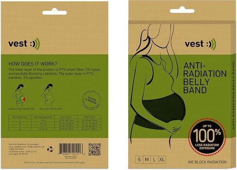 Vest Anti-Radiation Safe and Healthy Pregnancy Belt Cover Belly Band - L - Black in Saudi Arabia