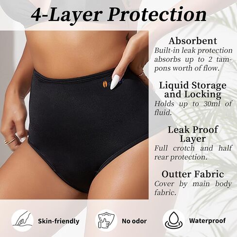 Period Swimwear Bikini - Leakproof Menstrual Swim Bottoms UPF 50+, Waterproof Swimsuit, for Women, Girls, Teens in Saudi Arabia