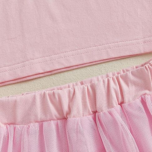 Kayotuas Toddler Baby Girl Golf/Baseball Outfit Cute Embroidery Shirt Tulle Skirt Set Fluffy Tutu Dress Sports Summer Clothes in Saudi Arabia