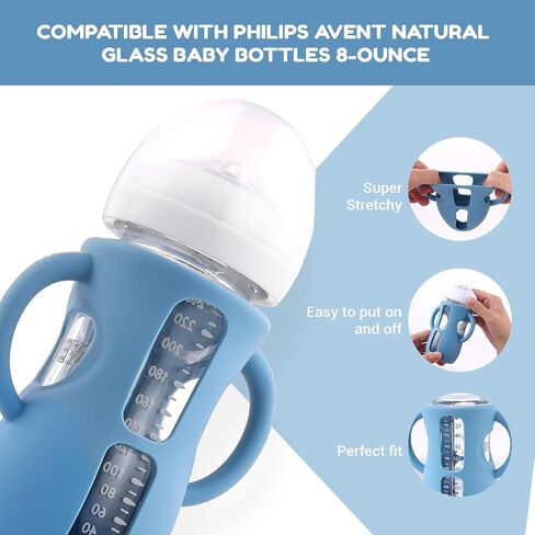 Silicone Bottle Covers Silicone Sleeve for Avent Natural Glass Baby Bottles Fits Philips Avent Glass Bottle Sleeve Phillips Avent Glass Bottles 4oz (3 Pcs) in Saudi Arabia