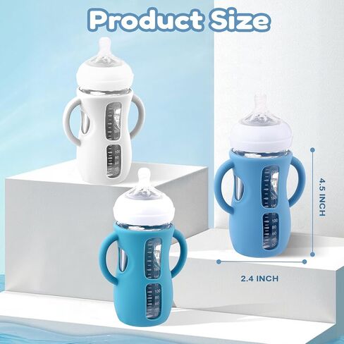 Silicone Bottle Covers Silicone Sleeve for Avent Natural Glass Baby Bottles Fits Philips Avent Glass Bottle Sleeve Phillips Avent Glass Bottles 4oz (3 Pcs) in Saudi Arabia