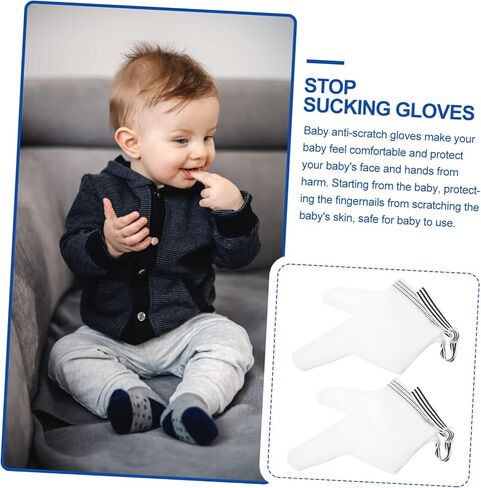 1pair Boy Girl Stop Thumb Sucking Gloves -Scratch Kit for Boy Girl Year in Kuwait