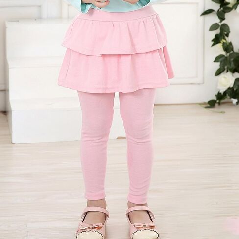 Kid Girls Leggings with Skirt Toddler Girl Ruffle Tutu Skirt Pant Birthday Party Little Girls School Uniform Pants in Saudi Arabia