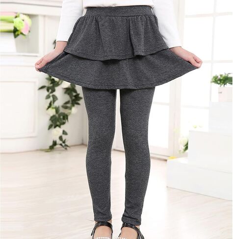 Kid Girls Leggings with Skirt Toddler Girl Ruffle Tutu Skirt Pant Birthday Party Little Girls School Uniform Pants in Saudi Arabia