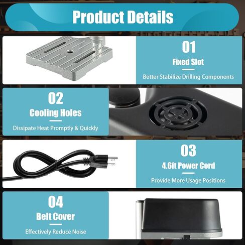 Mini Drill Press 340W Benchtop Drilling Machine 3-Speed Adjustable Small Table Driller Portable Jewelry Metal Drill Press Wood Drilling Machine Electric Table Top Drill Press in Kuwait