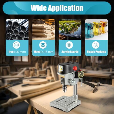 Mini Drill Press 340W Benchtop Drilling Machine 3-Speed Adjustable Small Table Driller Portable Jewelry Metal Drill Press Wood Drilling Machine Electric Table Top Drill Press in Kuwait