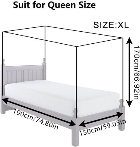 Mosquito Netting for Bed, Bed Canopy for Girls, 4 Corner Mosquito Bed Net Covers Twin to King Size Beds, Bug Net for Camping, Crib Canopy, Suit for Indoor Outdoor Use and Travel in Saudi Arabia