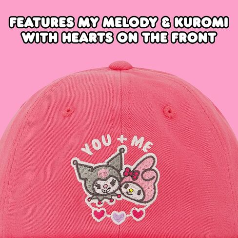 Hello Kitty Trucker Hat, Women's Adjustable Snapback Baseball Cap with Curved Brim, Blush, One Size in Saudi Arabia
