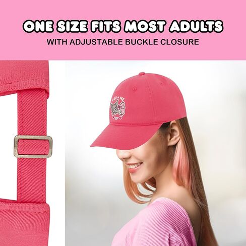 Hello Kitty Trucker Hat, Women's Adjustable Snapback Baseball Cap with Curved Brim, Blush, One Size in Saudi Arabia