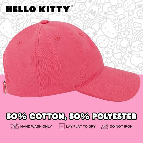 Hello Kitty Trucker Hat, Women's Adjustable Snapback Baseball Cap with Curved Brim, Blush, One Size in Saudi Arabia