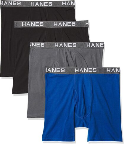 Hanes Ultimate Men's Boxer Briefs, Ultimate Comfort Flex Fit Cotton Modal, Super Soft Underwear, 4-Pack, Red/Blue/Navy-4 Pack, X-Large in Saudi Arabia