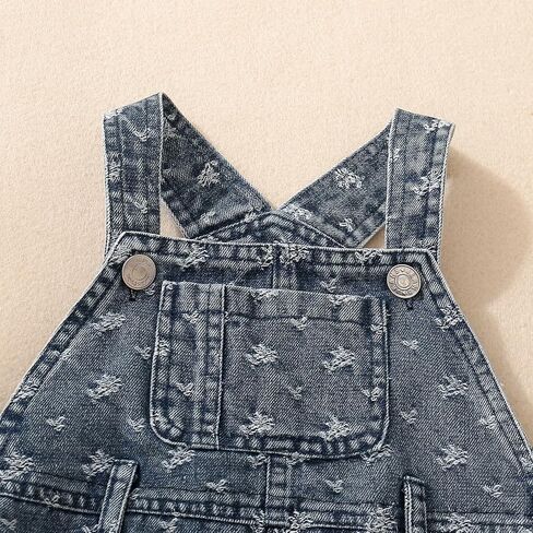 Honganda Baby Girl Boy Denim Romper Sleeveless Straps Button Jeans Jumpsuit Newborn Infant Summer Clothes Overalls in Saudi Arabia
