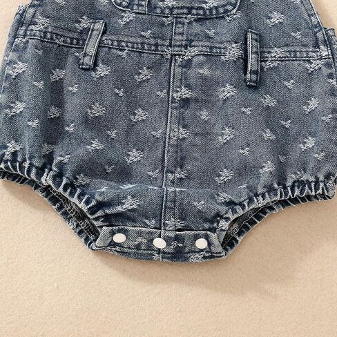 Honganda Baby Girl Boy Denim Romper Sleeveless Straps Button Jeans Jumpsuit Newborn Infant Summer Clothes Overalls in Saudi Arabia