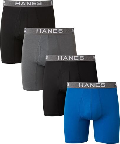 Hanes Ultimate Men's Boxer Briefs, Ultimate Comfort Flex Fit Cotton Modal, Super Soft Underwear, 4-Pack, Red/Blue/Navy-4 Pack, X-Large in Saudi Arabia