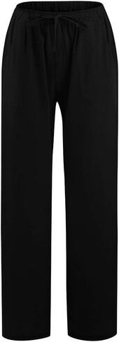 Women's Casual Drawstring Wide-Leg Long Pants Summer Plus Size Casual Palazzo Pant Comfy Lounge Joggers Trousers in Saudi Arabia