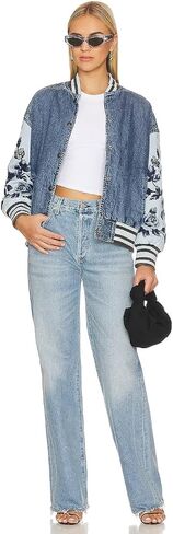 جاكيت Free People Team Spirit أزرق حجري MD (سيدات 8-10) in Saudi Arabia