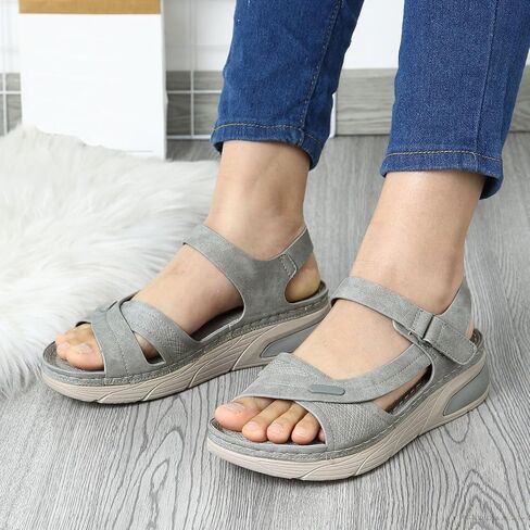 Women's Summer Platform Sandals Comfortable Toe Casual Walking Shoes with Thick Sole for Outdoor Beach Vacation in Saudi Arabia